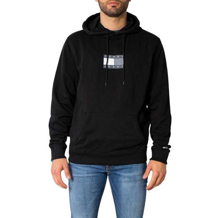 Sweat Noir à Capuche avec Logo Noir et Blanc