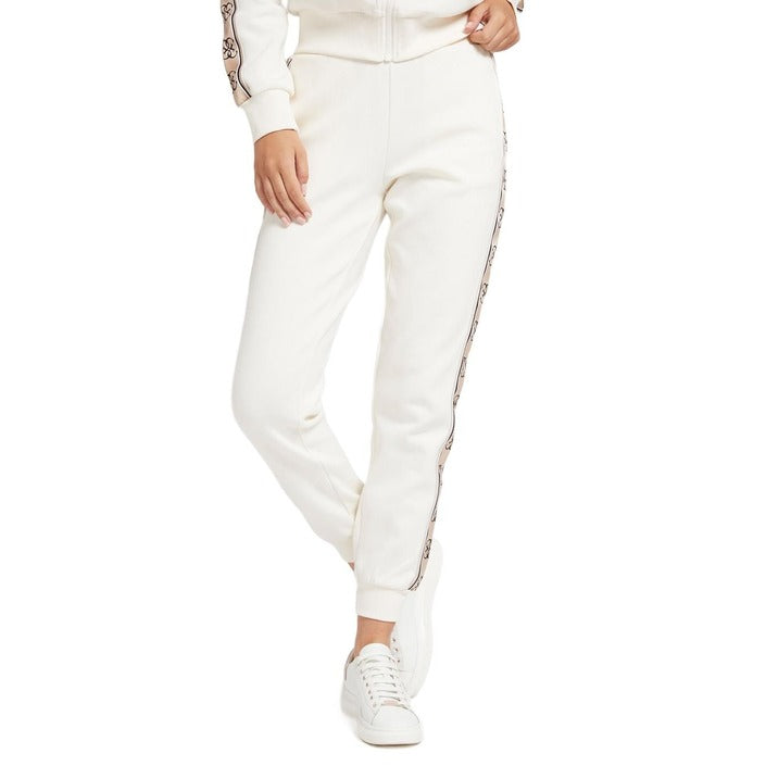 Pantalon Blanc en Coton Mélangé