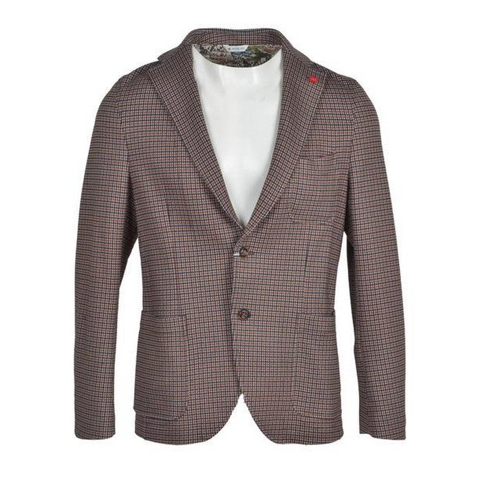 Blazer à Carreaux en Coton Mélangé