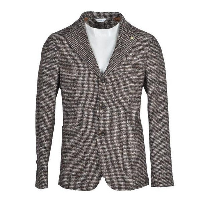 Blazer Marron en Laine Mélangée