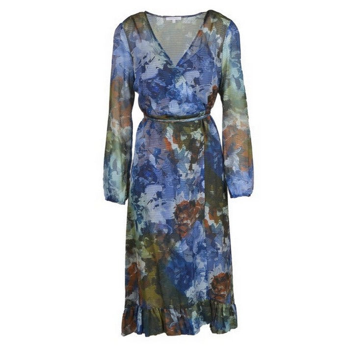 Robe Bleue à Motif Floral