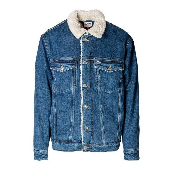 Veste en Jean Bleu avec Col Fourré