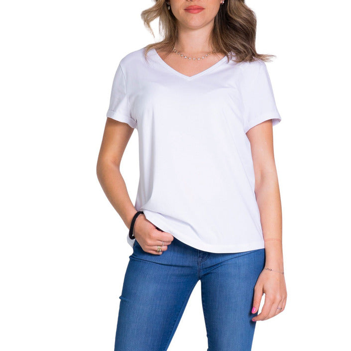 T-Shirt Blanc avec Col en V