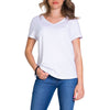 T-Shirt Blanc avec Col en V