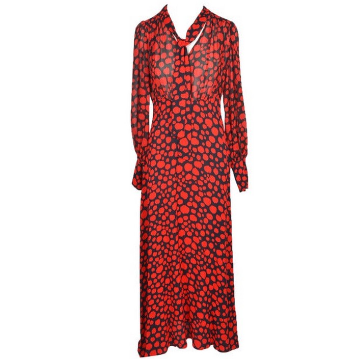 Robe Noire à Pois Rouges