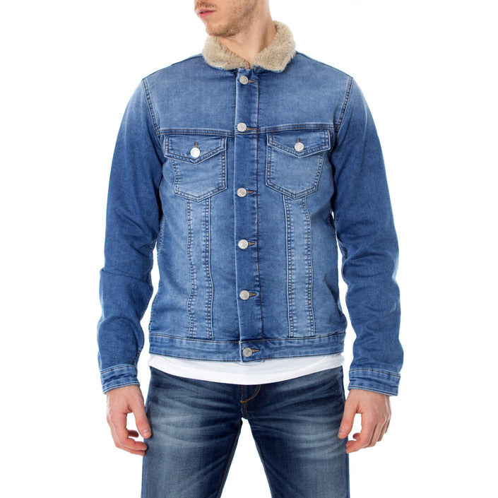 Veste Bleue en Jean avec Col Fourrure