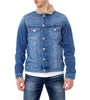 Veste Bleue en Jean avec Col Fourrure