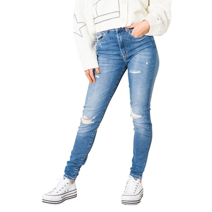 Jean Skinny Bleu Effet Usé