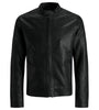 Veste Biker en Cuir Lisse