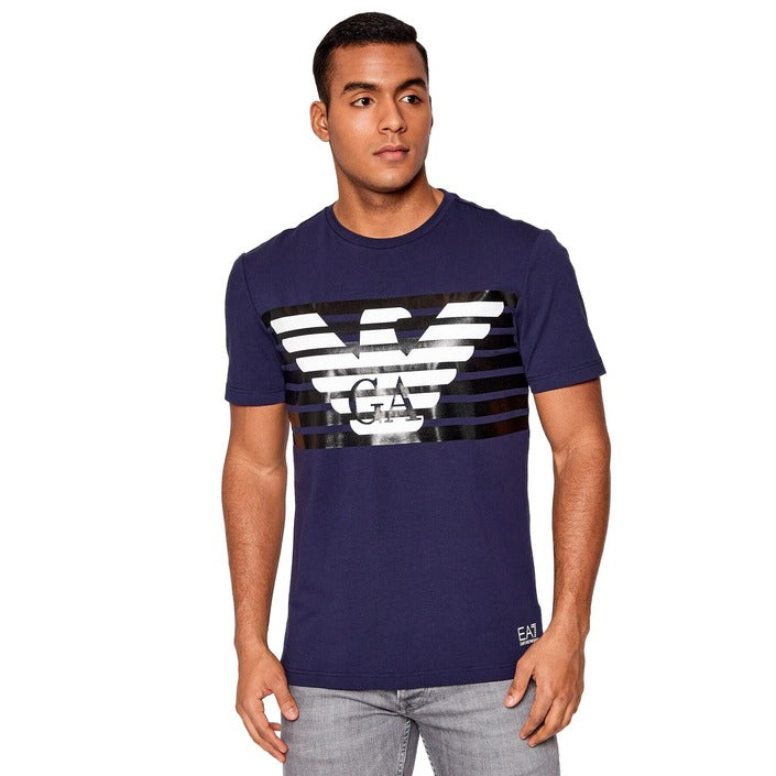 T-Shirt Bleu en Coton avec Logo