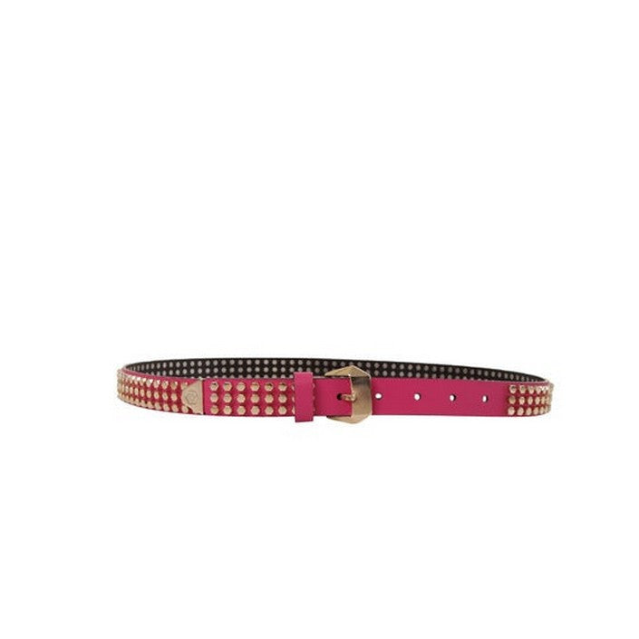 Ceinture Magenta en Cuir Clouté