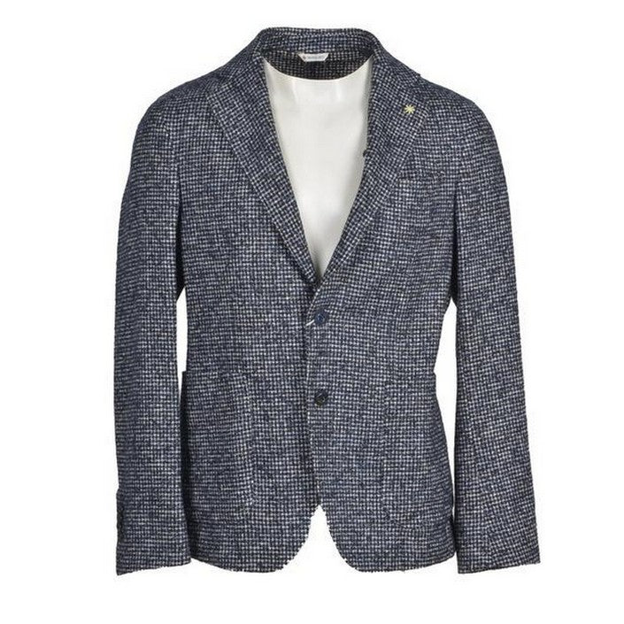 Blazer Bleu en Laine Mélangée