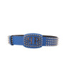 Ceinture Bleue en Cuir Clouté