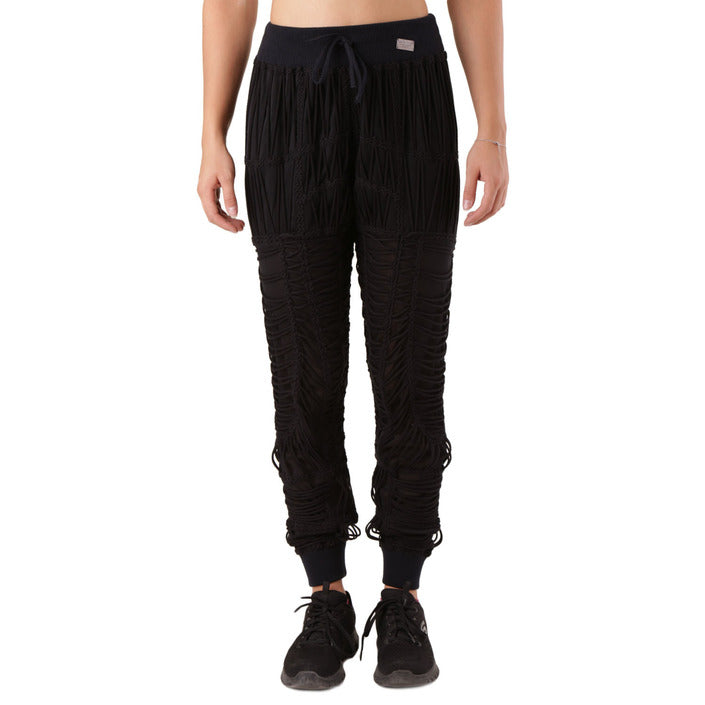 Pantalon de Survêtement Noir en Coton Mélangé