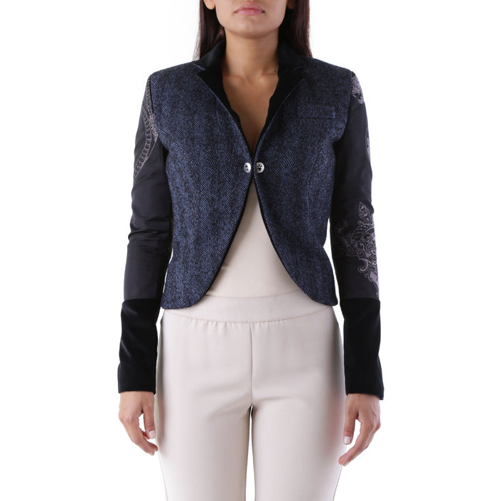 Blazer Bleu en Laine Mélangée