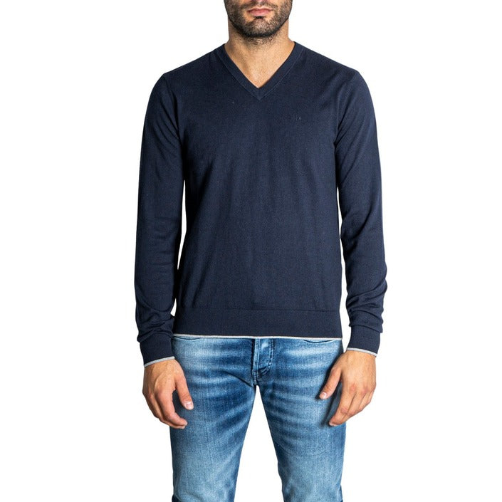 Pull Bleu à Col en V